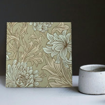 William Morris Chrysanthemum Pattern Keramik Tile