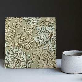 William Morris Chrysanthemum Pattern Keramik Tile Fliese