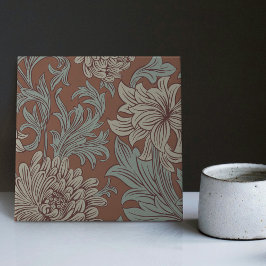 William Morris Chrysanthemum Pattern Keramik Tile Fliese