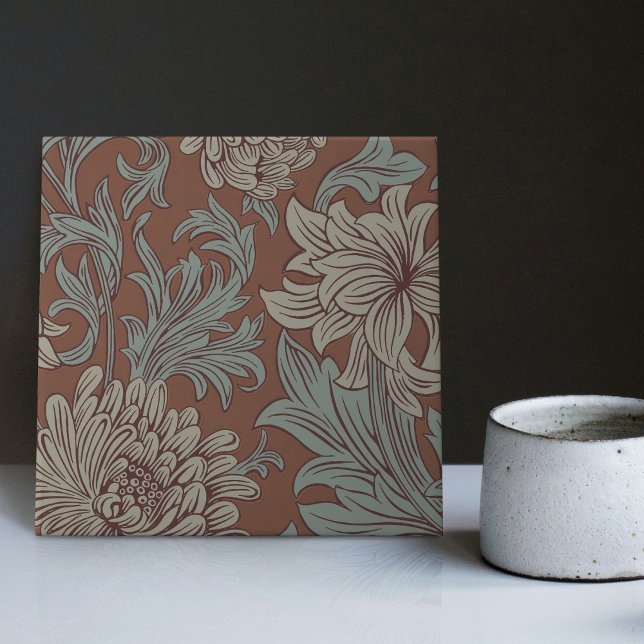 William Morris Chrysanthemum Pattern Keramik Tile Fliese (Von Creator hochgeladen)