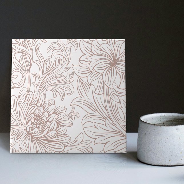 William Morris Chrysanthemum Pattern Keramik Tile Fliese (Von Creator hochgeladen)