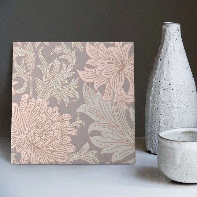 William Morris Chrysanthemum Pattern Keramik Tile Fliese (Von Creator hochgeladen)