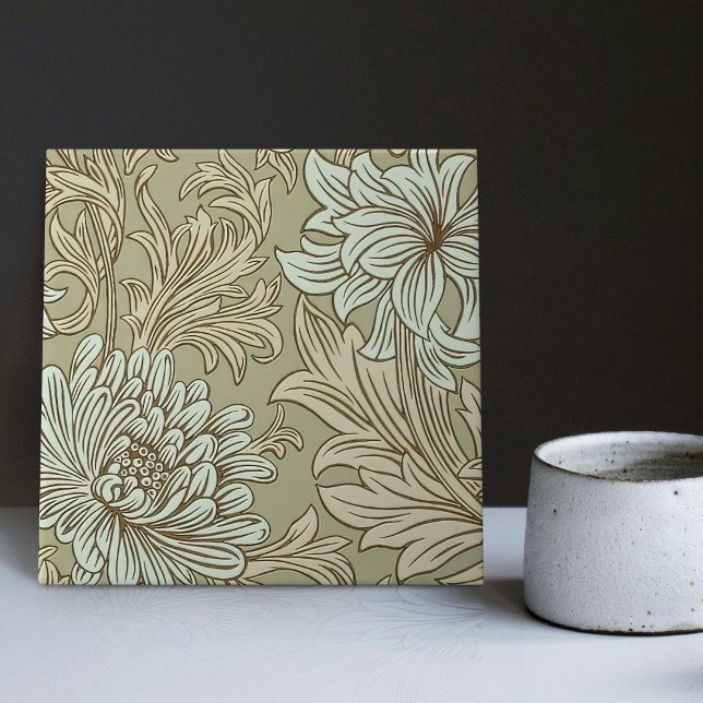 William Morris Chrysanthemum Pattern Keramik Tile Fliese (Von Creator hochgeladen)