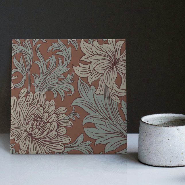 William Morris Chrysanthemum Pattern Keramik Tile Fliese (Von Creator hochgeladen)