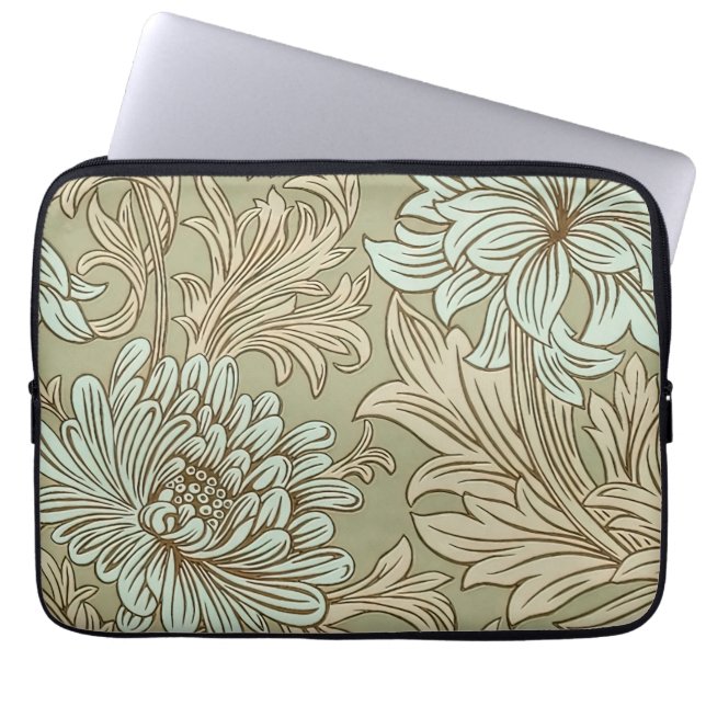William Morris Chrysanthemum Pattern Laptop Sleeve (Vorderseite)