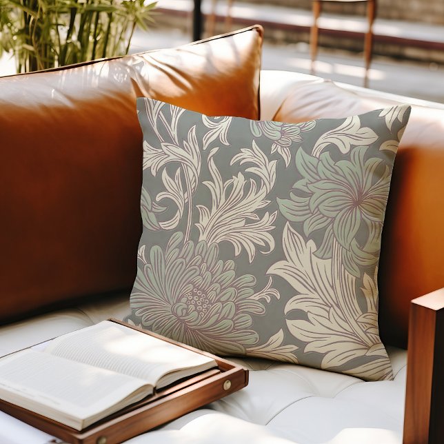 William Morris Chrysanthemum Pattern Throw Pillow Kissen (Von Creator hochgeladen)