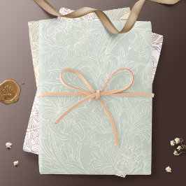 William Morris Chrysanthemum Pattern Wrapping Pape Geschenkpapier Set