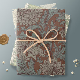 William Morris Chrysanthemum Pattern Wrapping Pape Geschenkpapier Set