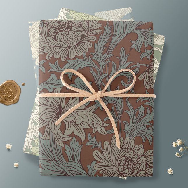 William Morris Chrysanthemum Pattern Wrapping Pape Geschenkpapier Set (Von Creator hochgeladen)