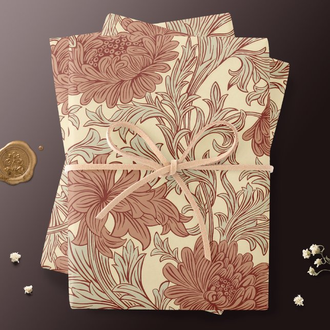 William Morris Chrysanthemum Pattern Wrapping Pape Geschenkpapier Set (Von Creator hochgeladen)