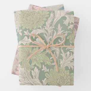 William Morris Chrysanthemum Pattern Wrapping Pape Geschenkpapier Set
