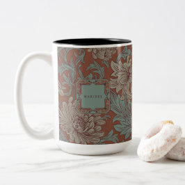 William Morris Chrysanthemum Pattern Zwei-Tone Cof Zweifarbige Tasse