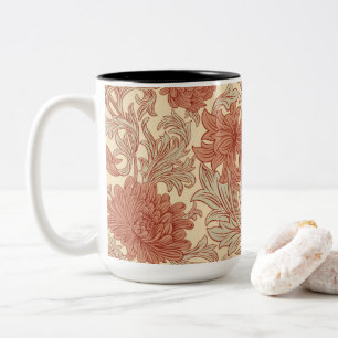 William Morris Chrysanthemum Pattern Zwei-Tone Cof Zweifarbige Tasse