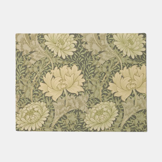 William Morris Chrysanthemum Sage Blume Fußmatte (Vorderseite)