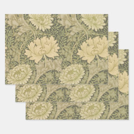 William Morris Chrysanthemum Sage Blume Geschenkpapier Set