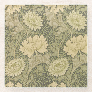 William Morris Chrysanthemum Sage Blume Glasuntersetzer