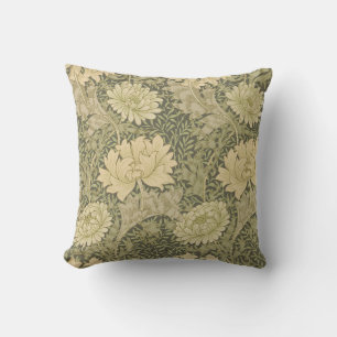 William Morris Chrysanthemum Sage Blume Kissen
