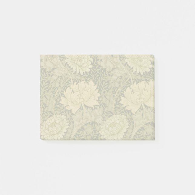 William Morris Chrysanthemum Sage Blume Post-it Klebezettel (Vorderseite)