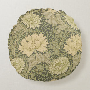 William Morris Chrysanthemum Sage Blume Rundes Kissen