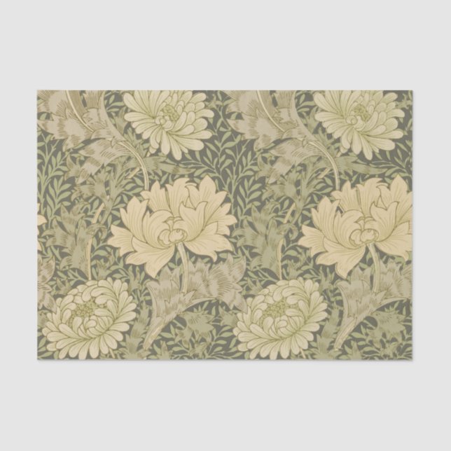 William Morris Chrysanthemum Sage Blume Seidenpapier (Vorderseite)