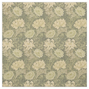 William Morris Chrysanthemum Sage Blume Stoff