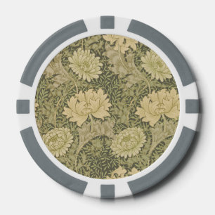 William Morris Chrysanthemum Salbei-Blume Pokerchips