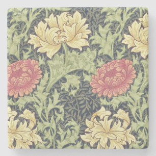 William Morris Chrysanthemum Vintage Blumenart Steinuntersetzer