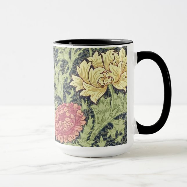 William Morris Chrysanthemum Vintage Blumenart Tasse (Rechts)