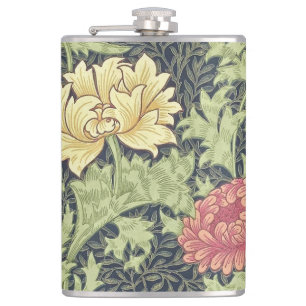 William Morris Chrysanthemum Vintage-Blumenkunst Flachmann