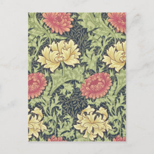 William Morris Chrysanthemum Vintage-Blumenkunst Postkarte