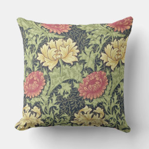 William Morris Chrysanthemum Vintage Florale Kunst Kissen
