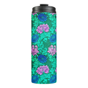 William Morris Chrysanthemums, Aqua und Violet Thermosbecher