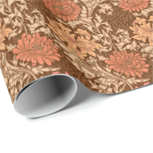 William Morris Chrysanthemums, Brown and Rust Geschenkpapier