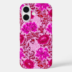 William Morris Chrysanthemums, Burgund und Pink iPhone 16 Hülle