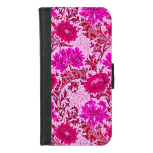 William Morris Chrysanthemums, Burgund und Pink iPhone 8/7 Geldbeutel-Hülle