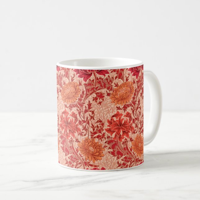 William Morris Chrysanthemums, Coral Orange Kaffeetasse (VorderseiteRechts)