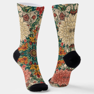 William Morris Chrysanthemums Floral Art Nouveau Socken