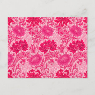 William Morris Chrysanthemums, Fuchsia Pink Postkarte