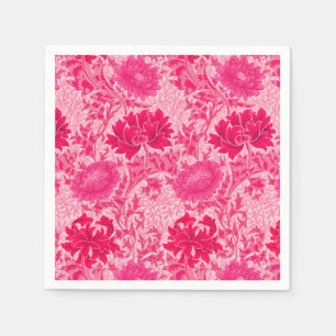 William Morris Chrysanthemums, Fuchsia Pink Serviette