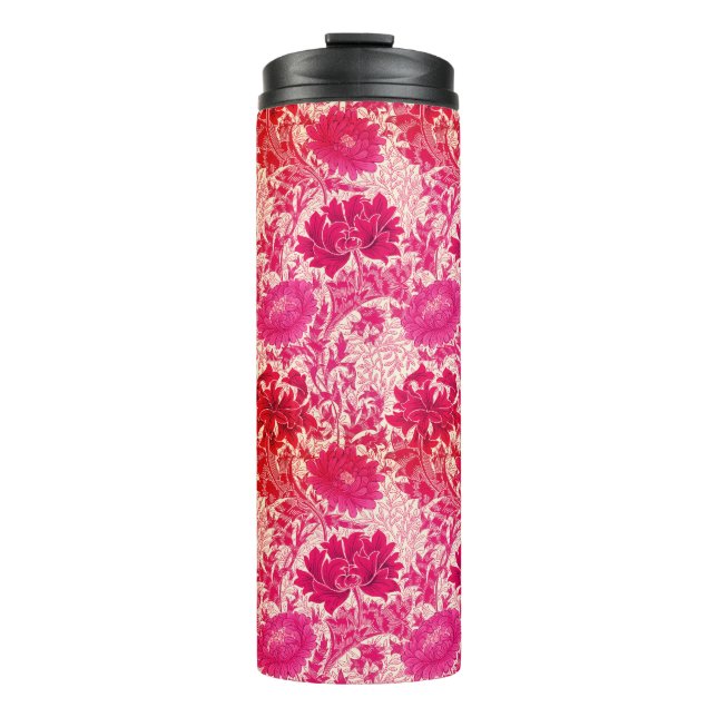 William Morris Chrysanthemums, Fuchsia Pink Thermosbecher (Vorderseite)