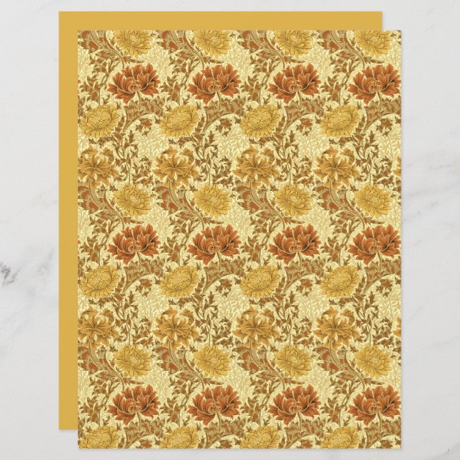 William Morris Chrysanthemums, Mustard Gold (Vorne/Hinten)