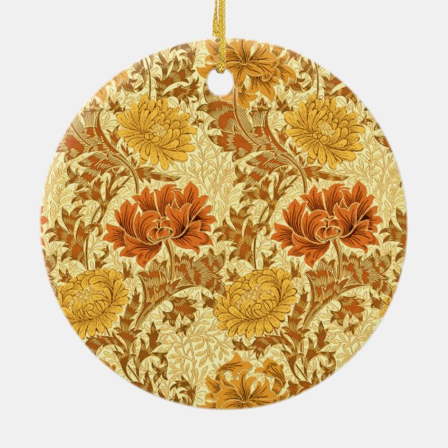 William Morris Chrysanthemums, Mustard Gold Keramik Ornament (Hinten)