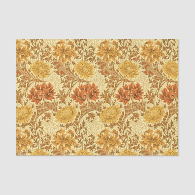 William Morris Chrysanthemums, Mustard Gold Seidenpapier (Vorderseite)