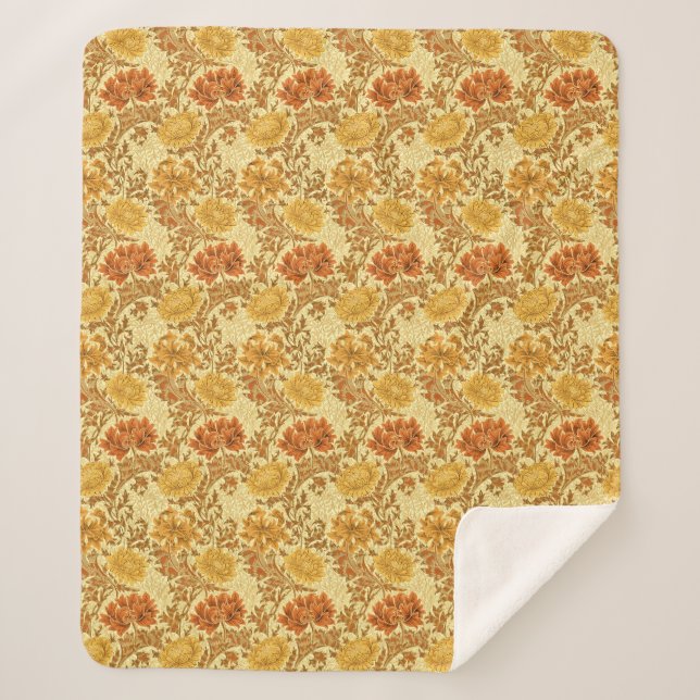 William Morris Chrysanthemums, Mustard Gold Sherpadecke (Vorderseite)