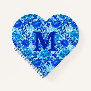 William Morris Chrysanthemums Shades of Denim Blue Notizbuch