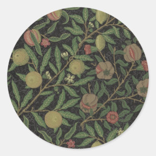 William Morris Citrus und Pomegranate Print Runder Aufkleber