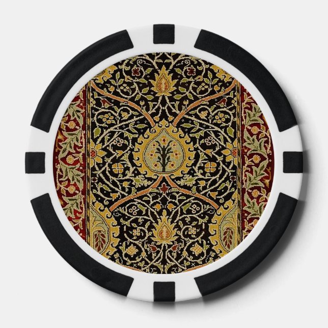 William Morris Classic Teppich Art Print Design Pokerchips (Vorderseite)