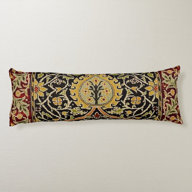 William Morris Classic Teppich Art Print Design Seitenschläferkissen (Rückseite)