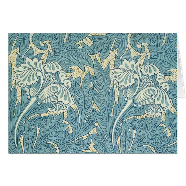William Morris Classic Tulip Blue Floral (Vorderseite (Horizontal))