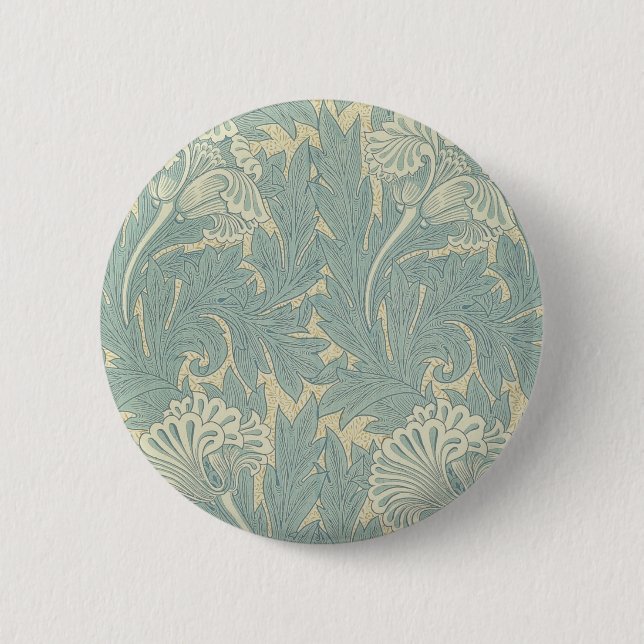 William Morris Classic Tulip Blue Floral Button (Vorderseite)